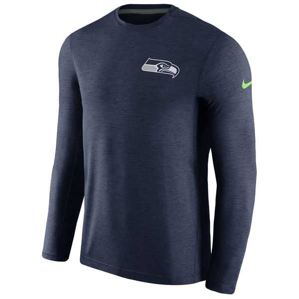 Men's Seattle Seahawks Nike College Navy Coaches Long Sleeve Performance T-Shirt,We sell and wholesale Men's Seattle Seahawks Nike College Navy Coaches Long Sleeve Performance T-Shirt on line form chian!